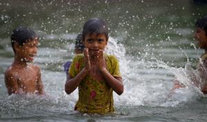 Kids playing in the water