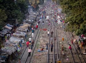 People crossing the railways