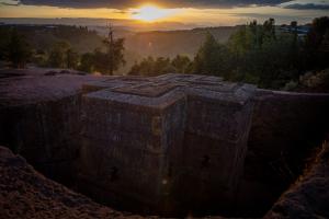 Sunset at St-George church